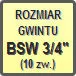 Piktogram - Rozmiar gwintu: BSW 3/4" (10zw.)
